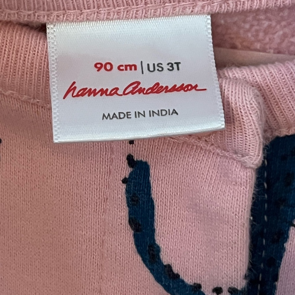 Hanna Andersson Pink Cat Sweatshirt Dress - Picture 4 of 6